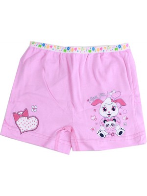 Tutku Elastan Baskılı Kız Çocuk Külot Boxer Şort