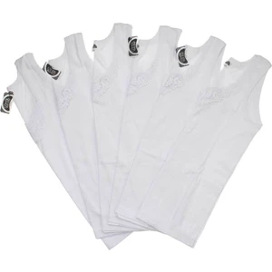 3011 6'lı Paket Kadın Ribana Geniş Askılı Güpürlü Atlet