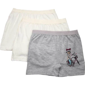 3069 3'lü Paket Likralı Kız Çocuk Boxer