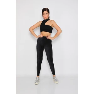 Alışveriş Sokağı Yüksek Bel Kadife Kadın Tayt Pantolon