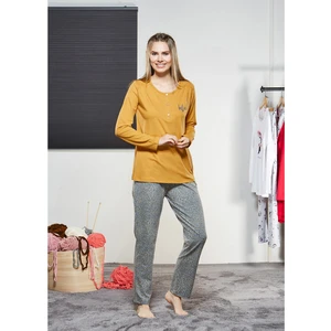 PJS 21142 Kadın Düğmeli Pijama Takımı