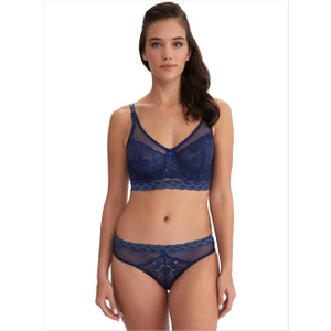 665 Dantelli Kapsız Bralet Takım Lacivert
