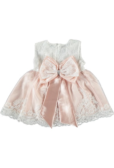 Ponpon Baby Kız Bebek 5 Parça Elbise Mevlütlük Takım, Düğün, Kına Elbisesi Somon