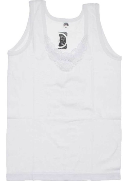 3011 6'lı Paket Kadın Ribana Geniş Askılı Güpürlü Atlet fiyatları