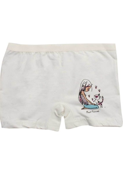 3069 3'lü Paket Likralı Kız Çocuk Boxer