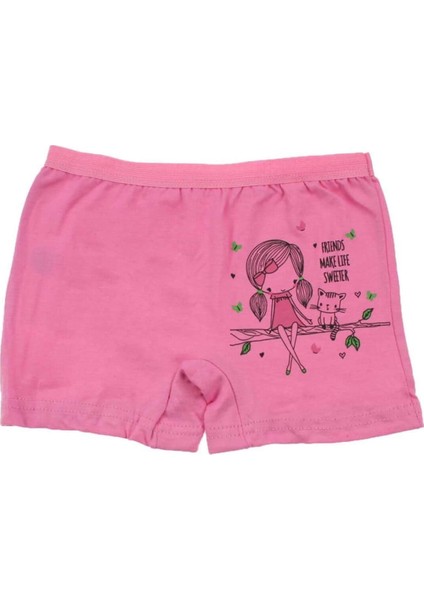 3069 3'lü Paket Likralı Kız Çocuk Boxer