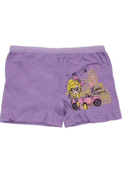 3069 6'lı Paket Elastan Kız Çocuk Boxer