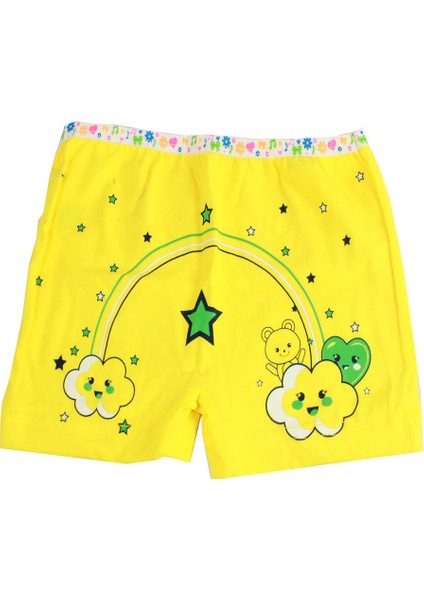 3'lü Paket Elastan Kız Çocuk Baskılı Külot Boxer Şort