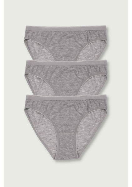 3'lü Paket Pamuklu Bikini Kadın Külot