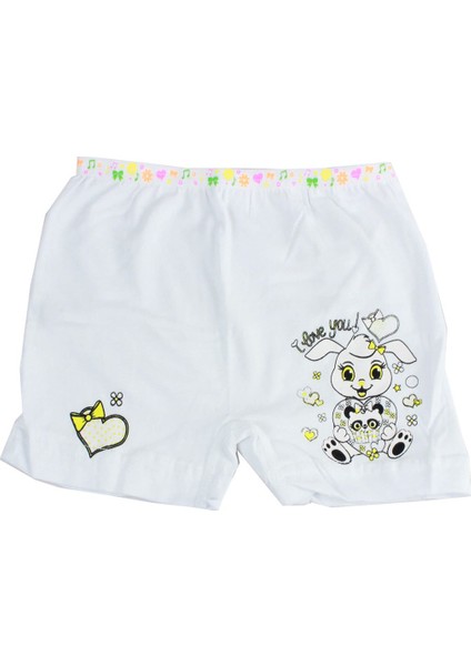 6'lı Paket Baskılı Elastan Kız Çocuk Külot Boxer Şort
