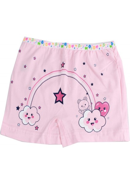 6'lı Paket Baskılı Elastan Kız Çocuk Külot Boxer Şort
