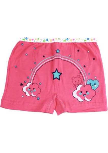 6'lı Paket Baskılı Elastan Kız Çocuk Külot Boxer Şort