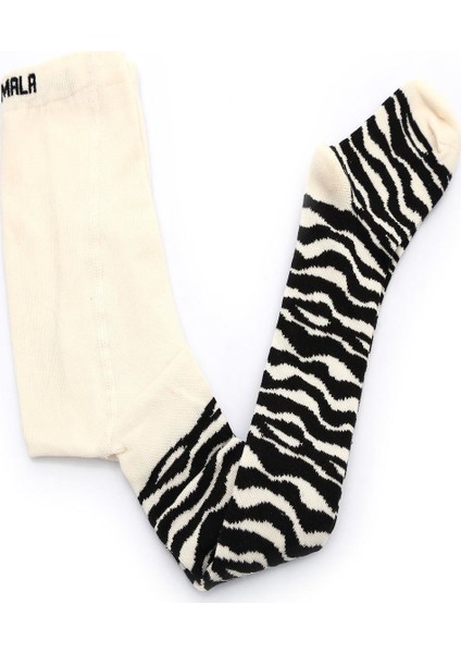 Çocuk Siyah Zebra Desen Külotlu Çorap 3421