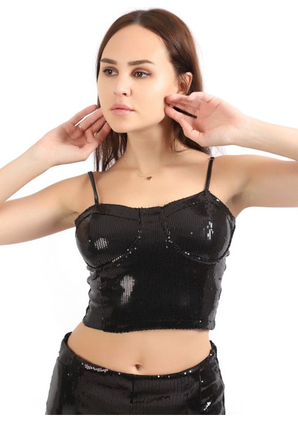 Kadın Gloplu Payet Büstiyer Blz32226