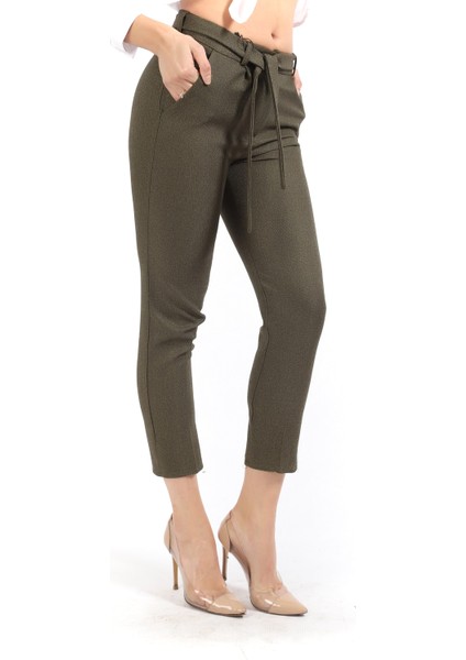 Kadın Beli Kemerli Bilekte Pantolon Pnt19022 fırsatları