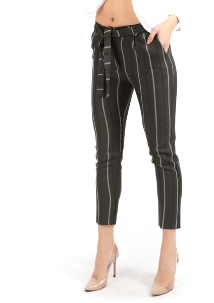 Kadın Beli Kemerli Bilekte Pantolon Pnt19022