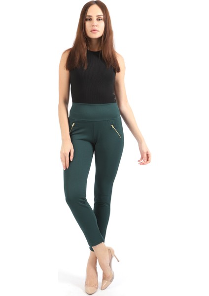 Kadın Süs Metal Fermuar Cepli Twin Krep Pantolon Pnt32348 fiyatları