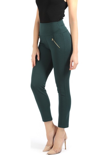 Kadın Süs Metal Fermuar Cepli Twin Krep Pantolon Pnt32348 modelleri