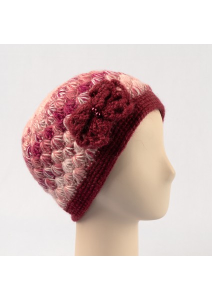 Pinkbear Özel Tasarım %100 Handmade El Örgüsü Yerli Üretim Outdoor Yün Kadın Bere Şapka