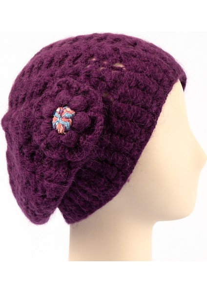 Pinkbear Özel Tasarım %100 Handmade El Örgüsü Yerli Üretim Outdoor Yün Kadın Bere Şapka