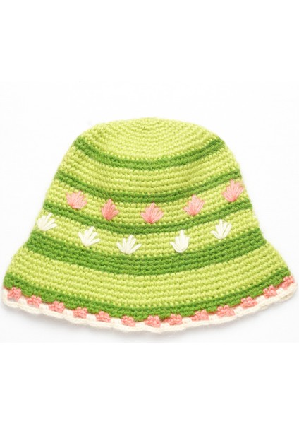 Pinkbear Özel Tasarım %100 Handmade El Örgüsü Yerli Üretim Outdoor Yün Kadın Fötr Bere Şapka