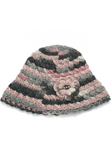 Pinkbear Özel Tasarım %100 Handmade El Örgüsü Yerli Üretim Outdoor Yün Kadın Fötr Bere Şapka