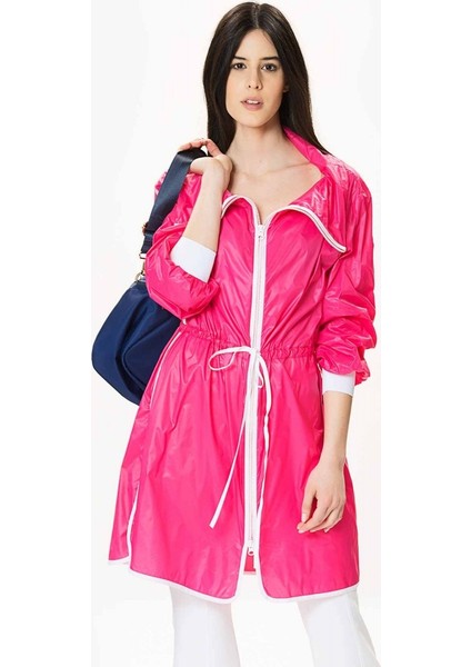 Kadın Bel Lastikli Pembe Yağmurluk-Y9918001-003