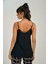 New Laviva Askılı Dantel Detaylı Siyah Kadın Bluz