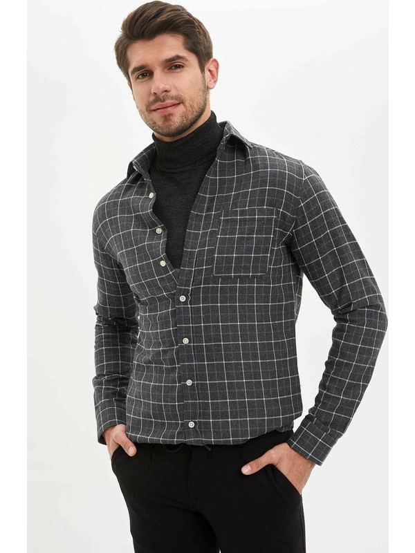 Defacto Erkek Modern Fit Kareli Oduncu Gomlek Fiyati