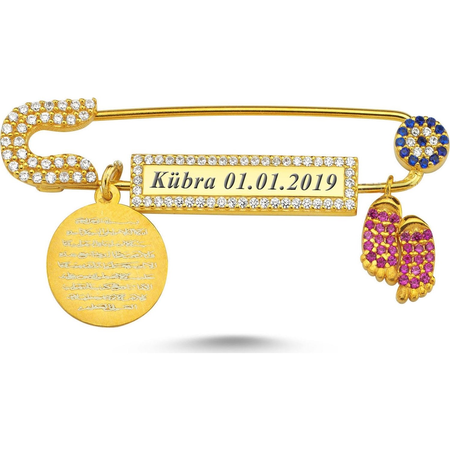 Takı Dükkanı İsimli Gümüş Bebek İğnesi Dualı Nazarlık Fiyatı