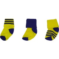 AlpCollection Fenerbahçe Yenidoğan Bebek Pamuklu ve Antialerjik 3lü Çorap