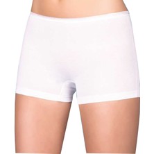 Berrak 3'lü Paket Kadın Boxer Şort  Beyaz S