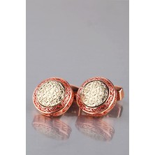 Kravatkolik Altın Karamel Yuvarlak Kol Düğmesi KD804