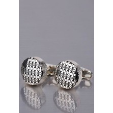 Kravatkolik Gümüş Renk Yuvarlak Kol Düğmesi KD1021