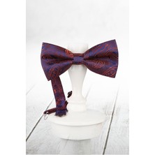 Kravatkolik Lacivert  Somon Şal Desen Papyon P845