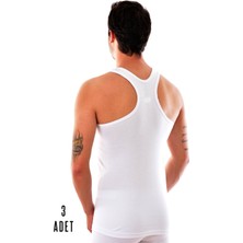 Tutku 3 Adet Erkek Pamuklu Spor Atlet Beyaz 0118
