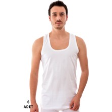 Tutku 6 Adet Erkek Penye Atlet Beyaz 0101