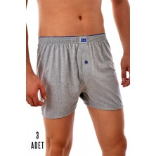 Tutku 3 Adet Tutku Pamuklu Düğmeli Erkek Boxer Gri 0117