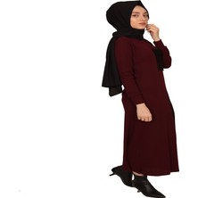 Moncy Butik Cepli Elbise 3001-3 Bordo - Siyah