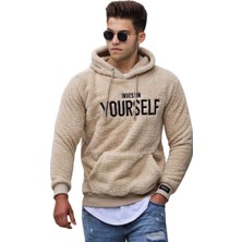 Madmext Kapşonlu Peluş Sweatshirt Camel 4390