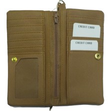 Ollbag Yıkanmış Deri Kadın Cüzdan Taba