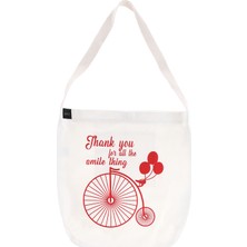 Baag İstanbul Baagistanbul Çanta Pamuklu Kanvas Kumaş Ekru Çapraz Askılı Ekru - Kırmızı