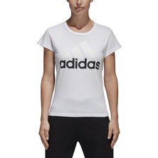adidas Kadın Beyaz Pamuklu Tişört S97214 Ess Linear Slim Tee L