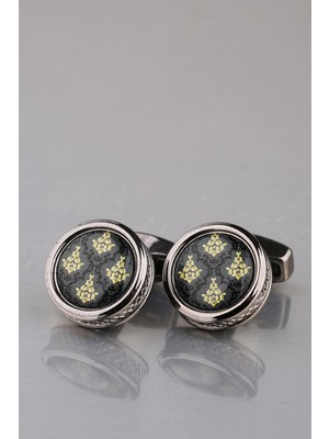 Kravatkolik Füme Renk Yuvarlak Kol Düğmesi KD932