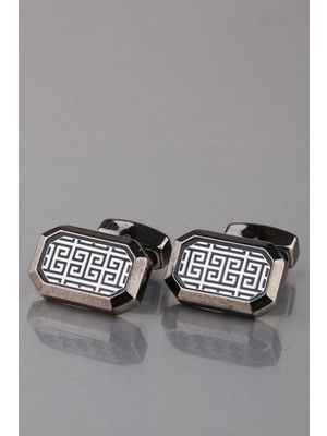 Kravatkolik Füme Sekizgen Kol Düğmesi KD857