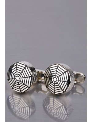 Kravatkolik Gümüş Renk Yuvarlak Kol Düğmesi KD1009