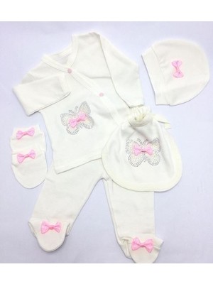 Uko Baby Taşlı Kelebek 5'li Zıbın Seti 0 - 3 Ay