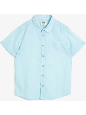 Koton Erkek Çocuk Basic Cepli Kısa Kollu Klasik Yaka Gömlek
