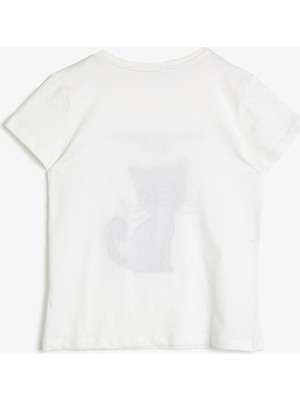Koton Kız Çocuk Pul Detaylı T-Shirt
