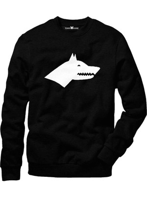 Tshirthane Göktürk Kurt Erkek Uzun Kollu Bisiklet Yaka  Sweatshirt